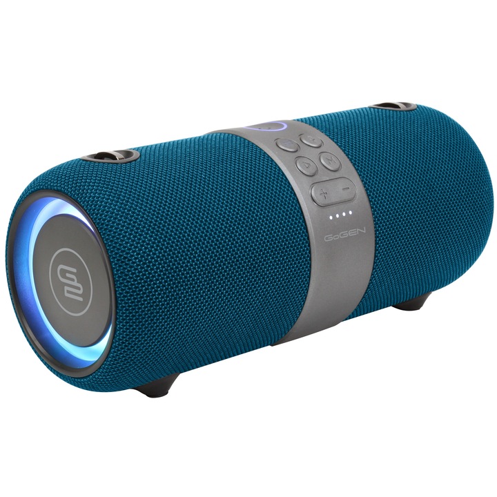 Boxa portabila cu radio FM, GoGEN FUNBEE BS 420BL, 30 W, 3.7 V/4500 mAh, Bluetooth, USB, TWS, intrare AUX, IPX 6, albastru