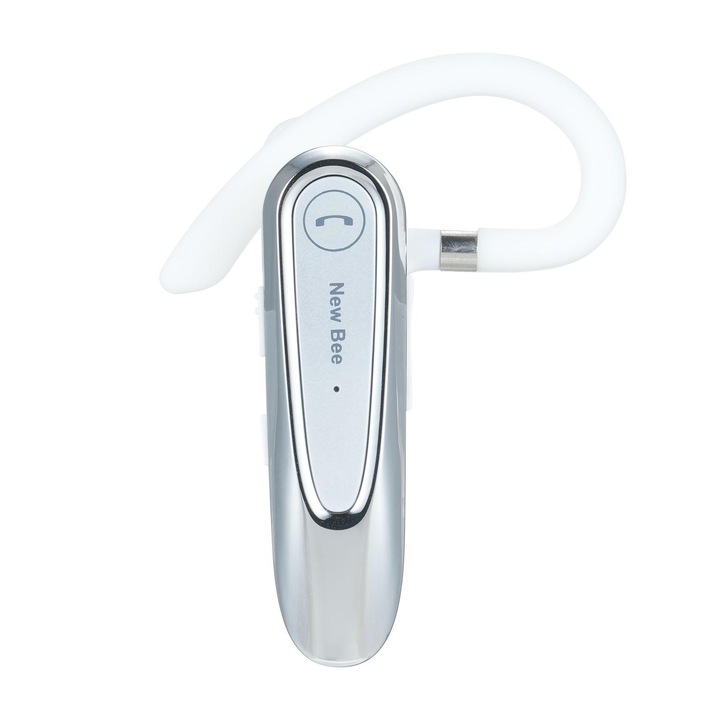 Casca Bluetooth New Bee LC-B45, Cu husa, Functie activa de reducere a sunetului din exterior, Autonomie 20 ore, Conectare la doua dispozitive simultan, Incarcare rapida, Bluetooth 5.0, Sunet HD, Culoare Alb