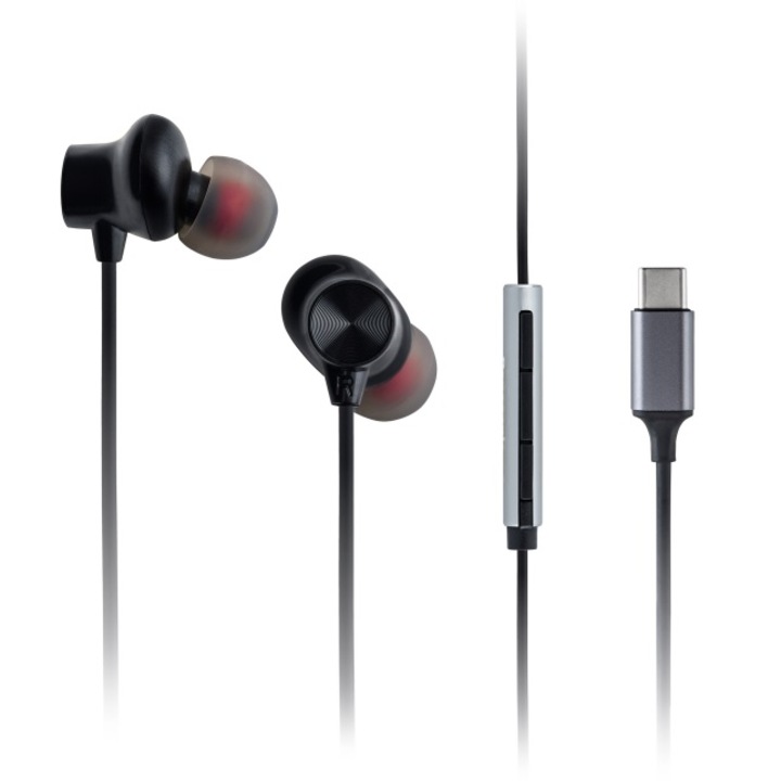 Fülbe helyezhető audio fülhallgató, RP-TCM225DEK, vezetékes, mikrofon, fekete, USB-C, Panasonic