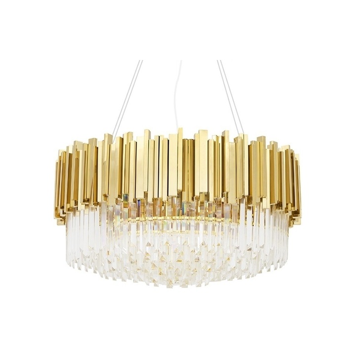 Полилей Imperial Gold 80, 16xE14, 40cmx80cm, златист, кристал