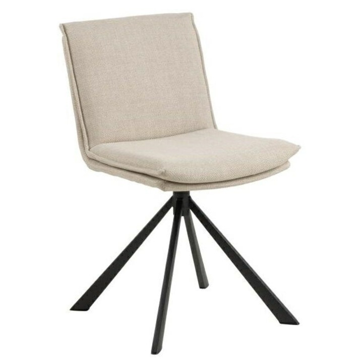 Scaun modern Flynn, cu baza rotativa, tapiserie bej, dimensiuni 46x43cm