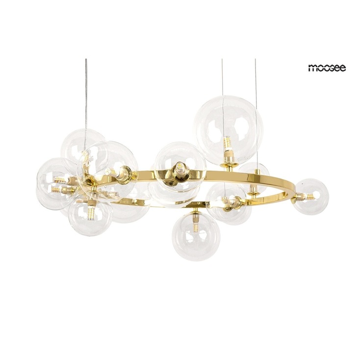 Полилей MOOSEE ALURE, 12 светлинни точки, златен, 210x85x85см