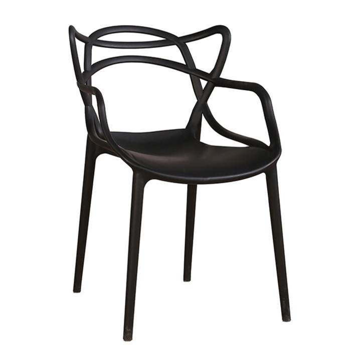 Hilo Premium szék, polipropilén, matt fekete, 82,5x55x55 cm