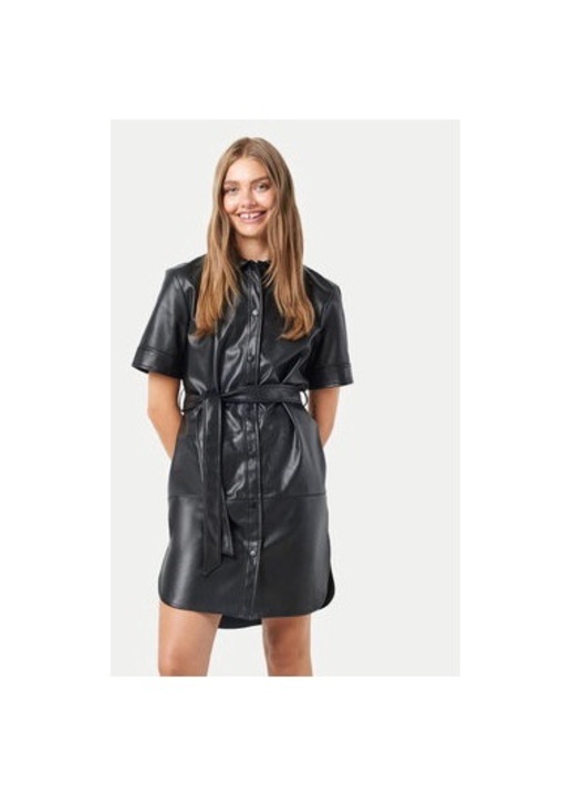 Дамска рокля, Noisy May, 304517198, Кожена, Черна, Черен