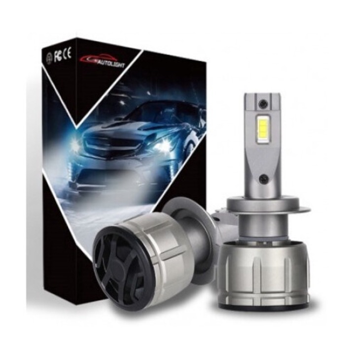 Set 2 leduri H7 Canbus 60W, 10.000 Lm, Alb rece, 12V