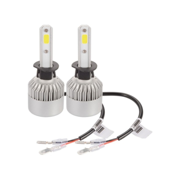 Set 2 leduri H1 COB Canbus, putere 72W, luminozitate 8000 Lm, 12V-24V 6000k, Xenon Bright®