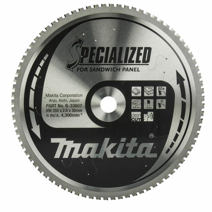 Disc Makita 355x30x80mm pentru placi stratificate