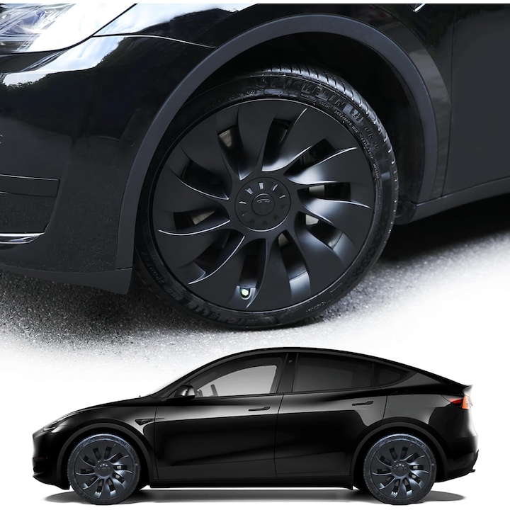 Капачки за джанти 20 цола за Tesla Model Y комплект от 4 бр черни мат асиметрични