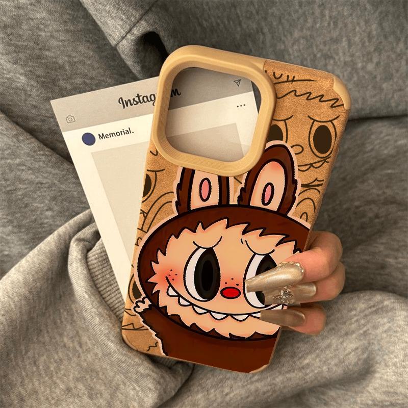 Huse telefoane, Pentru Apple iPhone 16PRO MAX, Soft Silicone Premium, Microfibra in Interior, de Protectie, Ultra Slim, pentru Incarcare Wireless, Margini Ridicate pentru Protectia Ecranului si a Camerelo，imagine de desen animat，maro