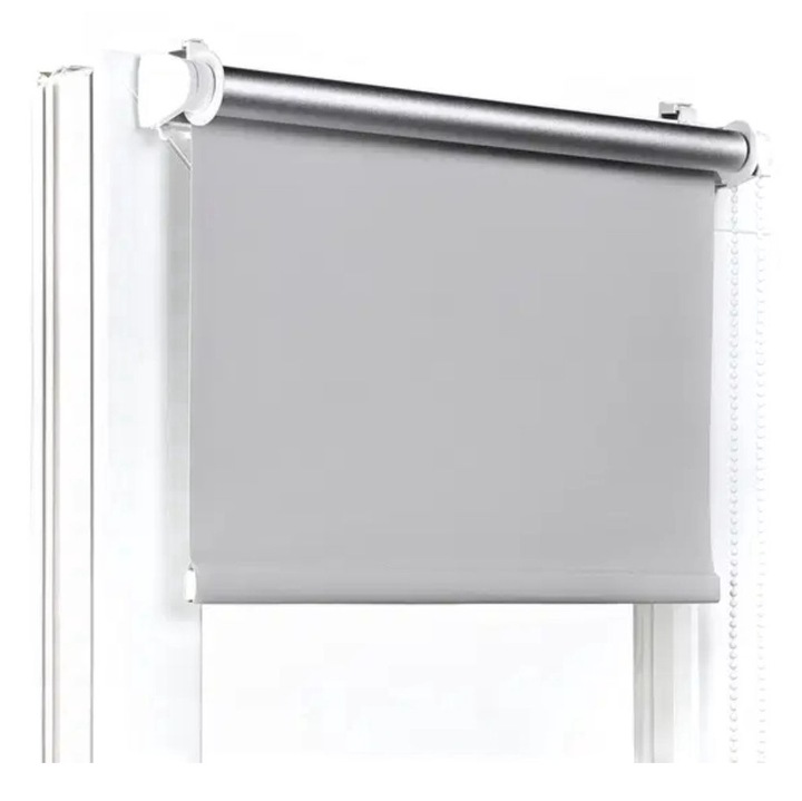 Jaluzea Rulou Termic Blackout pentru Usa/Fereastra, 80x200 cm, Montaj fara gaurire, Cleme reglabile max 25 mm, Strat reflectorizant, Poliester, Gri – Livarno Home