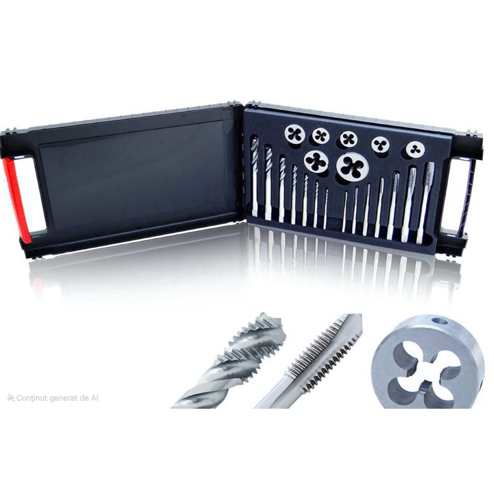 Set tarozi si filiere pentru aluminiu M3-12 gauri strapunse si infundate