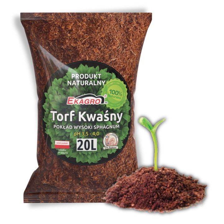 Imbunatatitor de sol, Turba naturala sphagnum, 20l, Ph 3, 5 - 4, 5, Fractie 0-5 mm, Ideal pentru plante acidofile, Turba lituaniana certificat