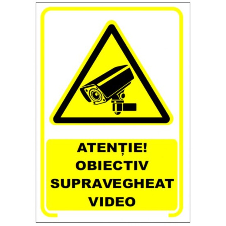 Indicator Supraveghere video, 20cmx30cm, PVC
