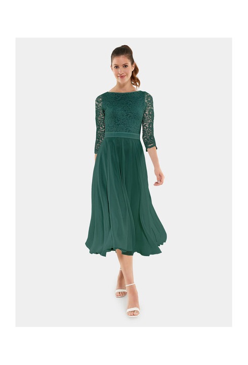 Rochie de cocktail, Swing, verde, fabrica usoara, 32 EU