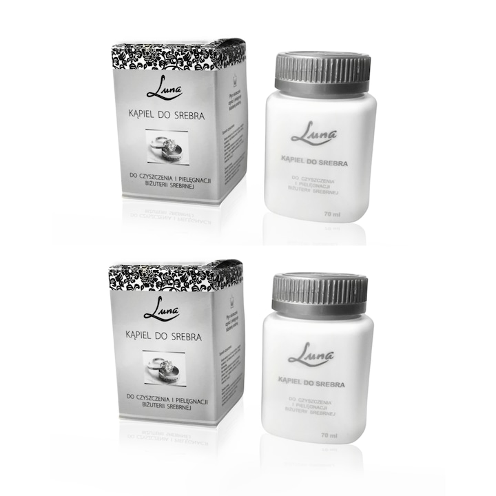 Set 2 solutii pentru curatarea bijuterilor din argint Luna 70 ml x 2