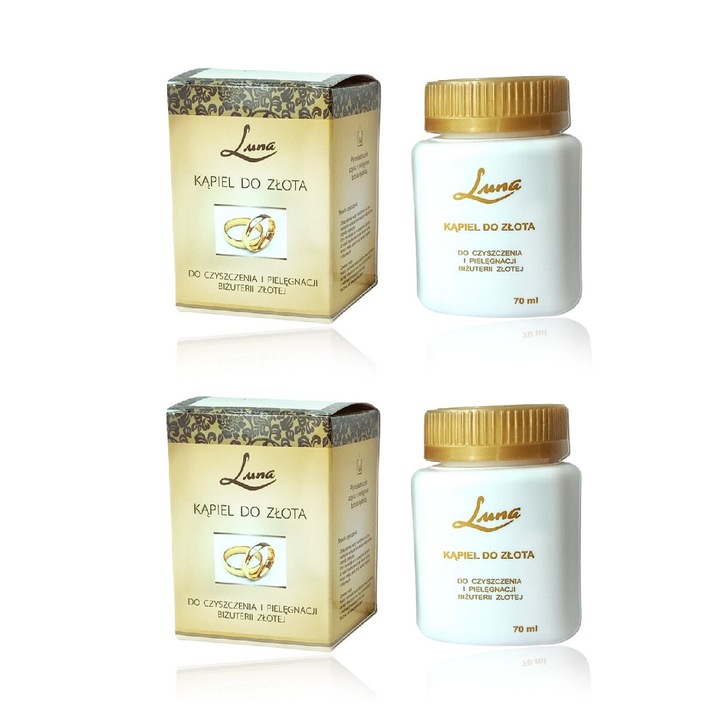 Set 2 solutii pentru curatarea bijuterilor din Aur Luna 70 ml x 2