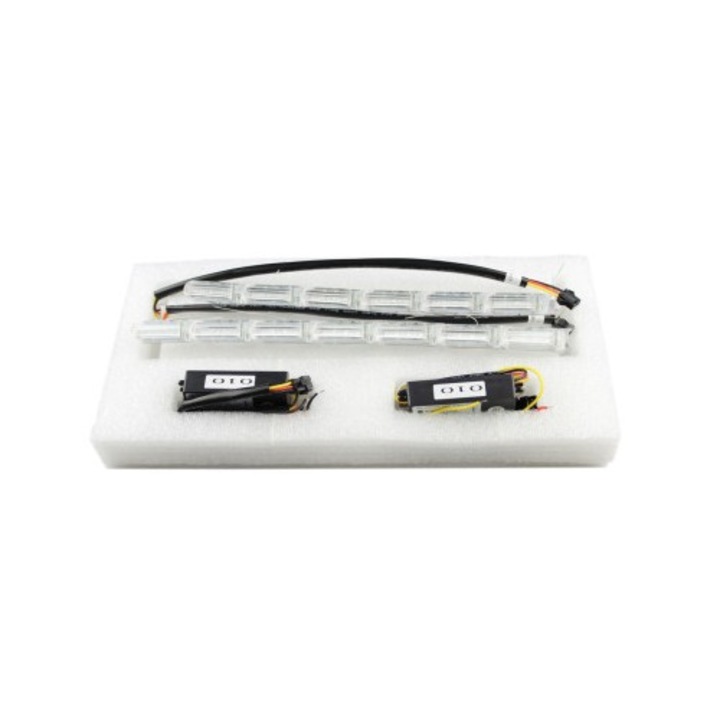 Set 2 Lumini de Zi Flexibile Xenon Bright, 16 Module LED Alb/Galben, 49x69cm