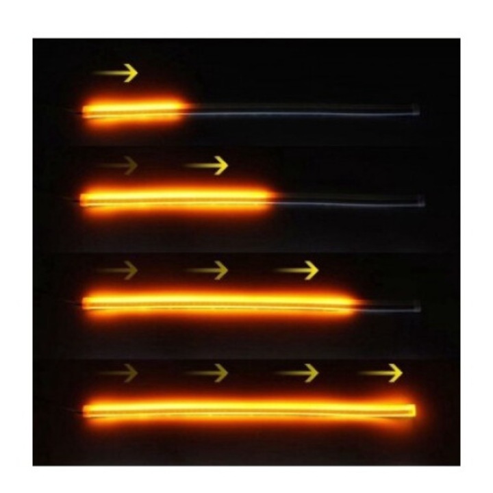 Дневни светлини с динамична/последователна сигнализация Гъвкава неонова тръба 45 cm DRL-45AG-FLOW