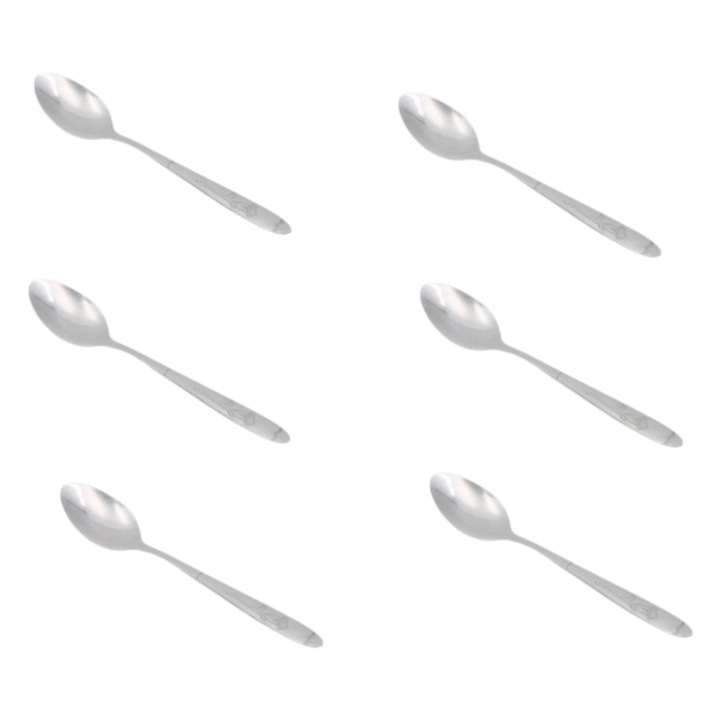 Комплект 6 лъжици, Метал, 15х3 см