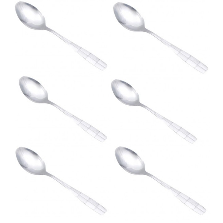 Комплект от 6 метални лъжици 15х3 см