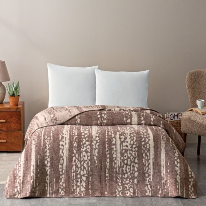 Двойно одеяло, 200x220 см, памук и смесени влакна, TAC, саванно кафяво