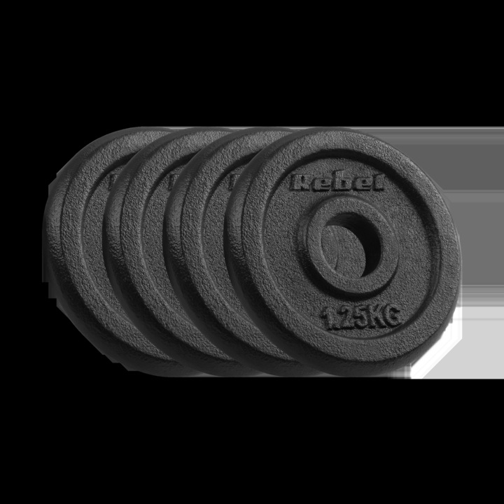 Set greutati din fonta 4x1.25kg, 31mm, 130mm, 20mm, REBEL ACTIVE