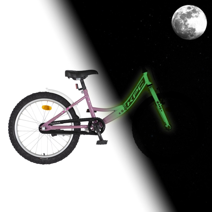 Детски велосипед KPC FluoBike Rabbit LIGHTED 20, лилав, флуоресцентен