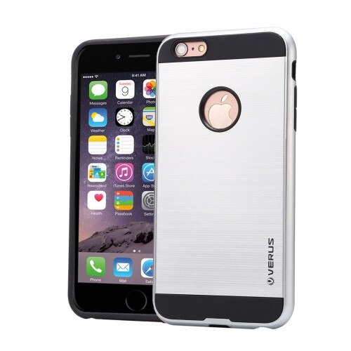 Husa protectie VERUS Brushed iPhone 6 Plus si iPhone 6S Plus, Argintiu