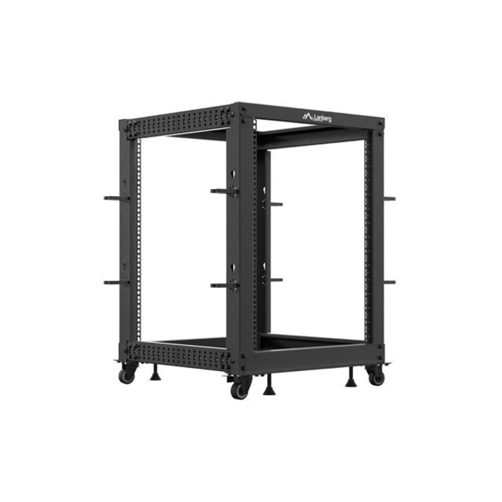 Cabinet deschis 19", Lanberg, 15U, 600x600-1100, negru