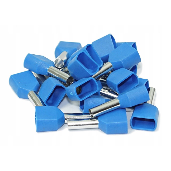 Conector ADELID, izolati, 2x2,5mm2, 10mm, 100 buc, albastru