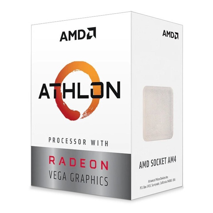 Процесор, AMD, Athlon 3000G, 2 ядра, 3,5 GHz, 4 MB кеш, AM4
