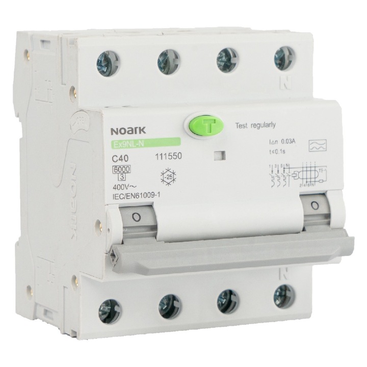 Intrerupator Diferential Ex9NL-N, 3P+N, C40 30mA, Noark