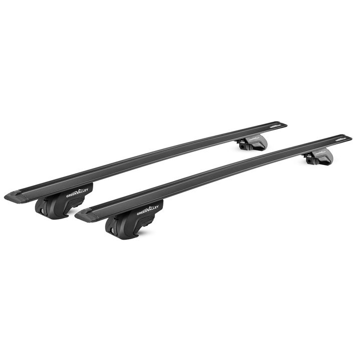 Bare transversale Green Valley Treck Vento Premium Black Aluminiu pentru VOLVO XC70 Crossover 2007-2016, cu prindere pe bare longitudinale