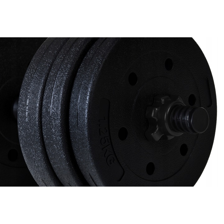Set 2 gantere reglabile Funfit, 2x10 kg, negru