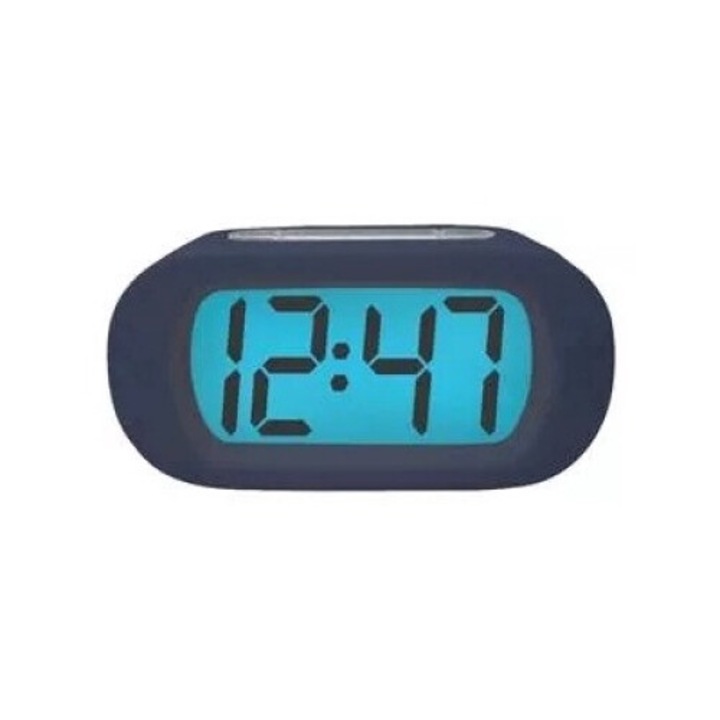 Ceas cu alarma afisaj LCD albastru Quartz 3x AAA