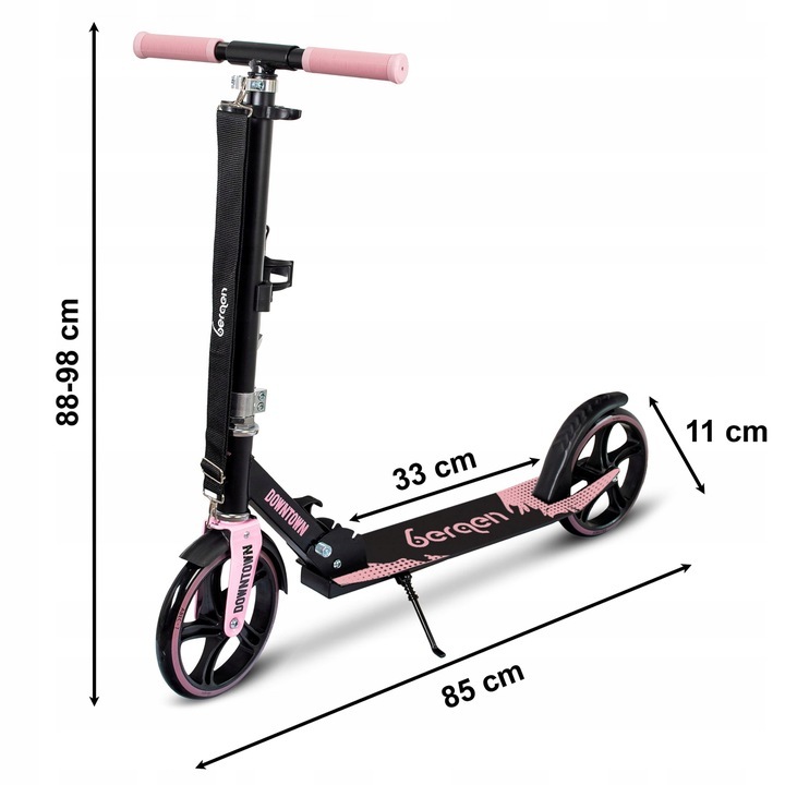 Bergen HBD-002 200 мм голяма сгъваема тротинетка, черна