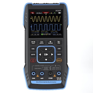 Osciloscop digital portabil cu multimetru si generator de semnal DDS, 2C53T, 3 in 1, Acumulator Li-Ion 3000mAh, Type-C, Iesire 50kHz si un pas de 1Hz, LCD 2, 8 Inch, 19999 de conturi, Latime de banda 50MHz, Rata de esantionare 250MS/s, Albastru