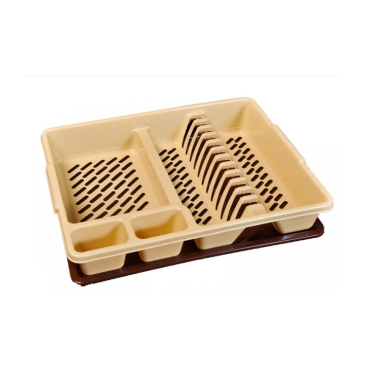 Set 3x Scurgator din plastic cu tava pentru vase, Sterk