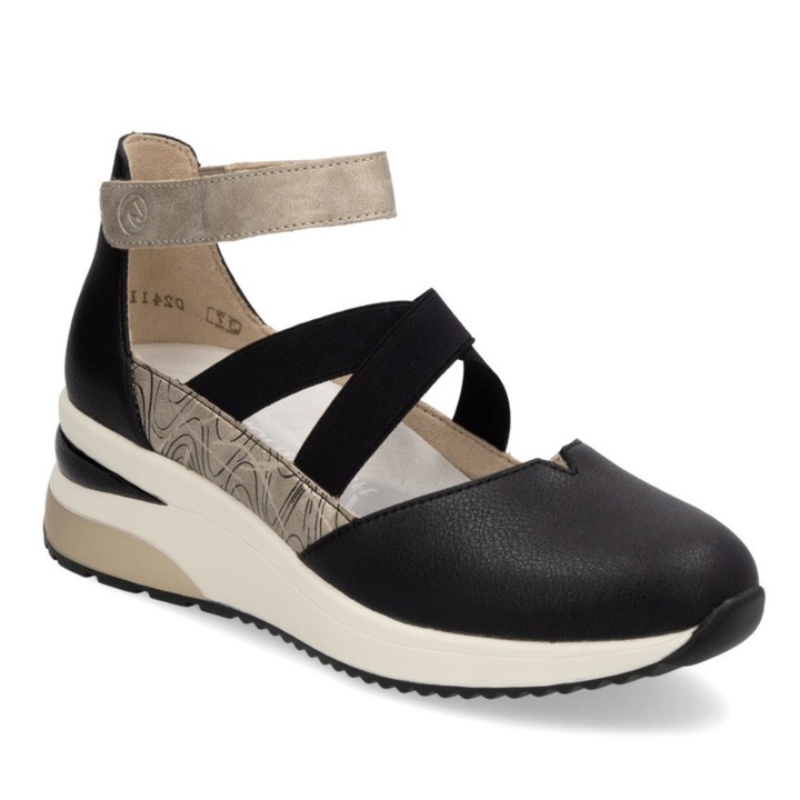 Pantofi Casual Dama Remonte D2411-03 Negri Cu Bej - Negru, 36