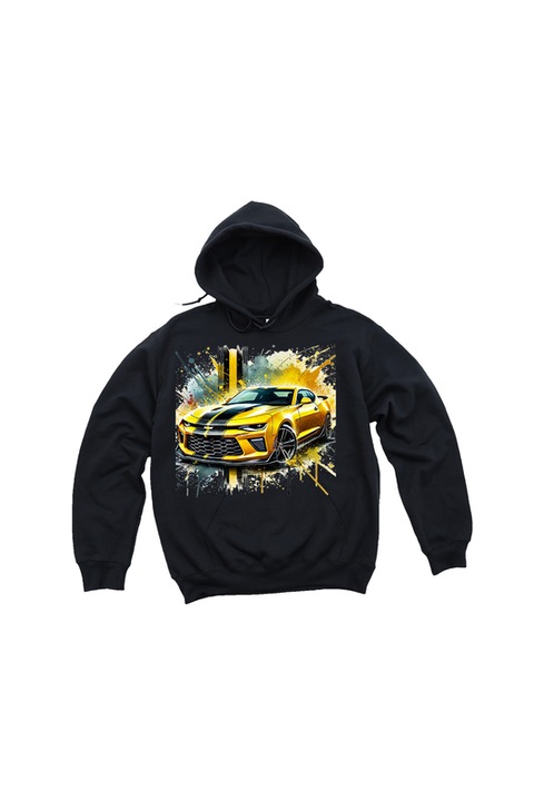 Noi kapucnis pulover, Fast and Furious Muscle Cars, sarga Chevrolet 2-1, Fekete
