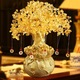 Arbore de Bani din Cristal, decorativ, auriu, feng shui, rasina, piatra de cristal