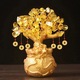 Arbore de Bani din Cristal, decorativ, auriu, feng shui, rasina, piatra de cristal