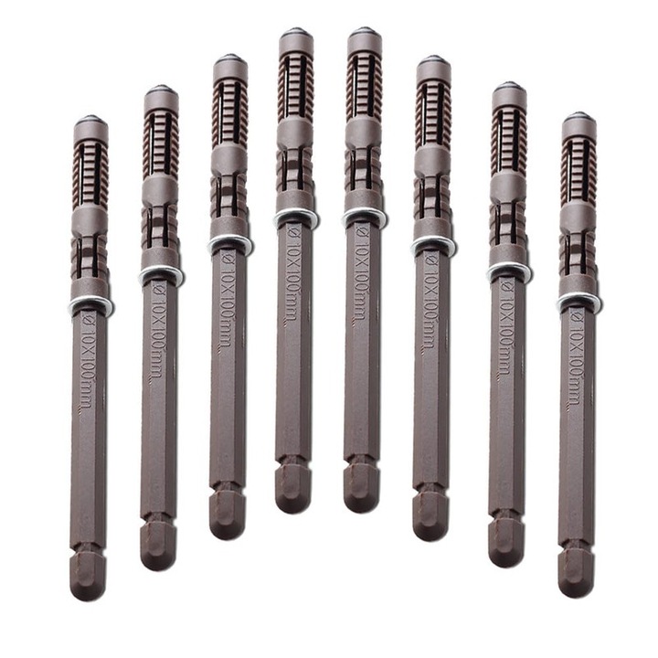 Suporturi pentru rafturi suspendate, rafturi invizibile grele cu suruburi, hardware personalizat DIY Blind suporta rafturi, din fier si plastic ABS, dimensiune Ø10x100mm, maro, set de 8