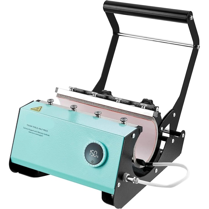 Термопреса за чаша и шапка, 2 в 1, многофункционална, черна