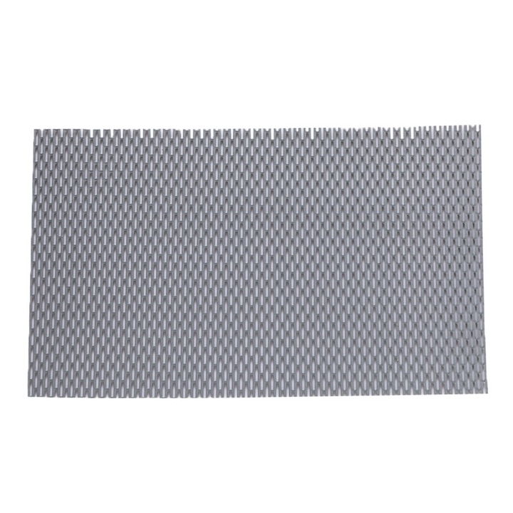 Covorase baie, 23x15 inch, antiderapant, PVC, uscare rapida, gri