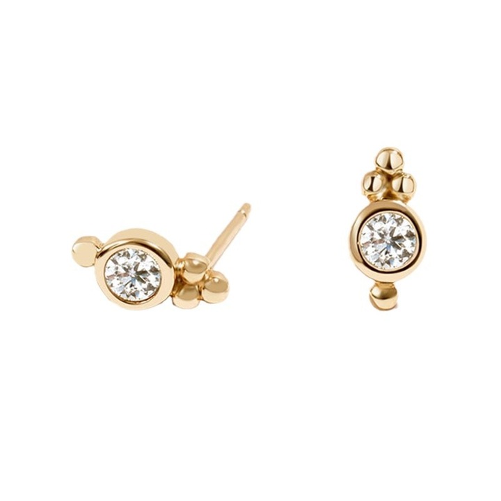 Cercei mici din argint S925 cu diamante micro-inserate, design elegant, potriviti pentru toamna si iarna