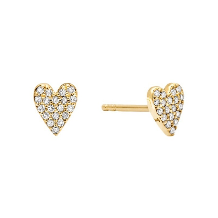 Cercei din argint 925 cu zirconiu, placare aur 18K/aur alb, dimensiuni 6.4x7.1mm