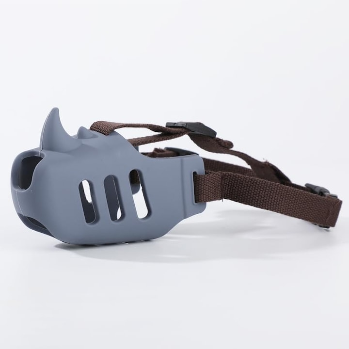 Masca Rinocer Accesoriu pentru animale, forma de rinocer, anti-mordere si anti-latrat ...
