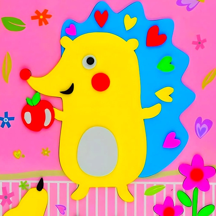 Jocuri educative, 20 piese, puzzle 3D din spuma EVA, WANDAVICTA®, animale de desene animate, set arta si mestesug pentru copii