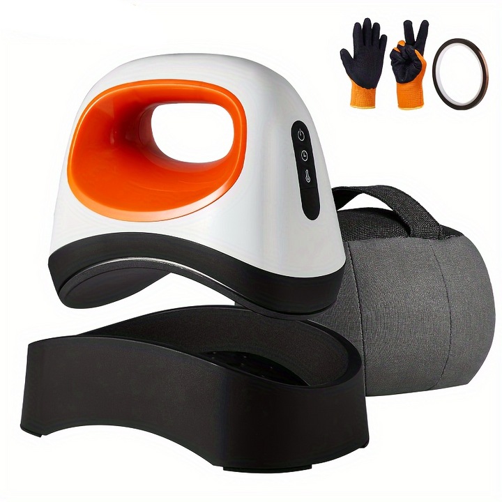 Термопреса за шапки, Vevor, Преносима, Извит керамичен нагревателен елемент, Регулируема температура 40C-205C, Черна/Бяла